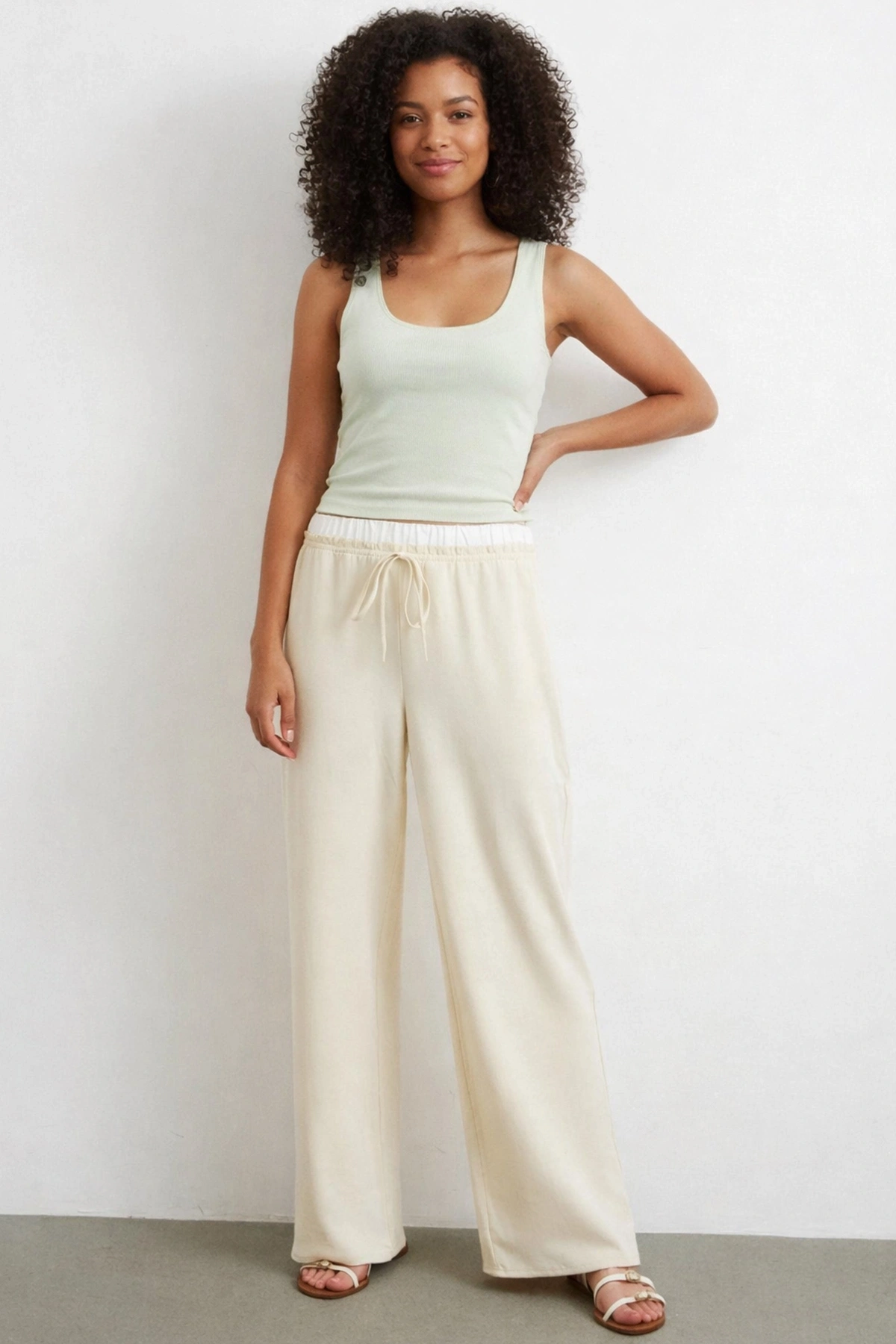 Bel Bantlı Wide Leg Rahat Pantolon