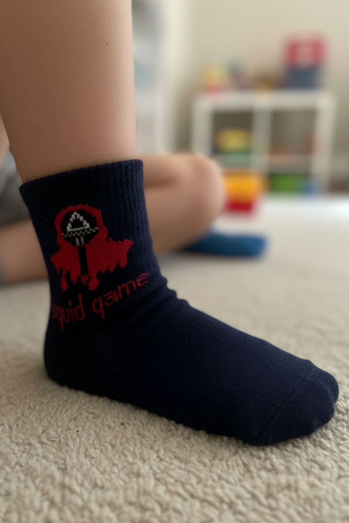 4lü Paket Squid Game Desenli Çocuk Çorabı - Pamuklu Yumuşak Dokulu Çocuk Soket Çorap Seti