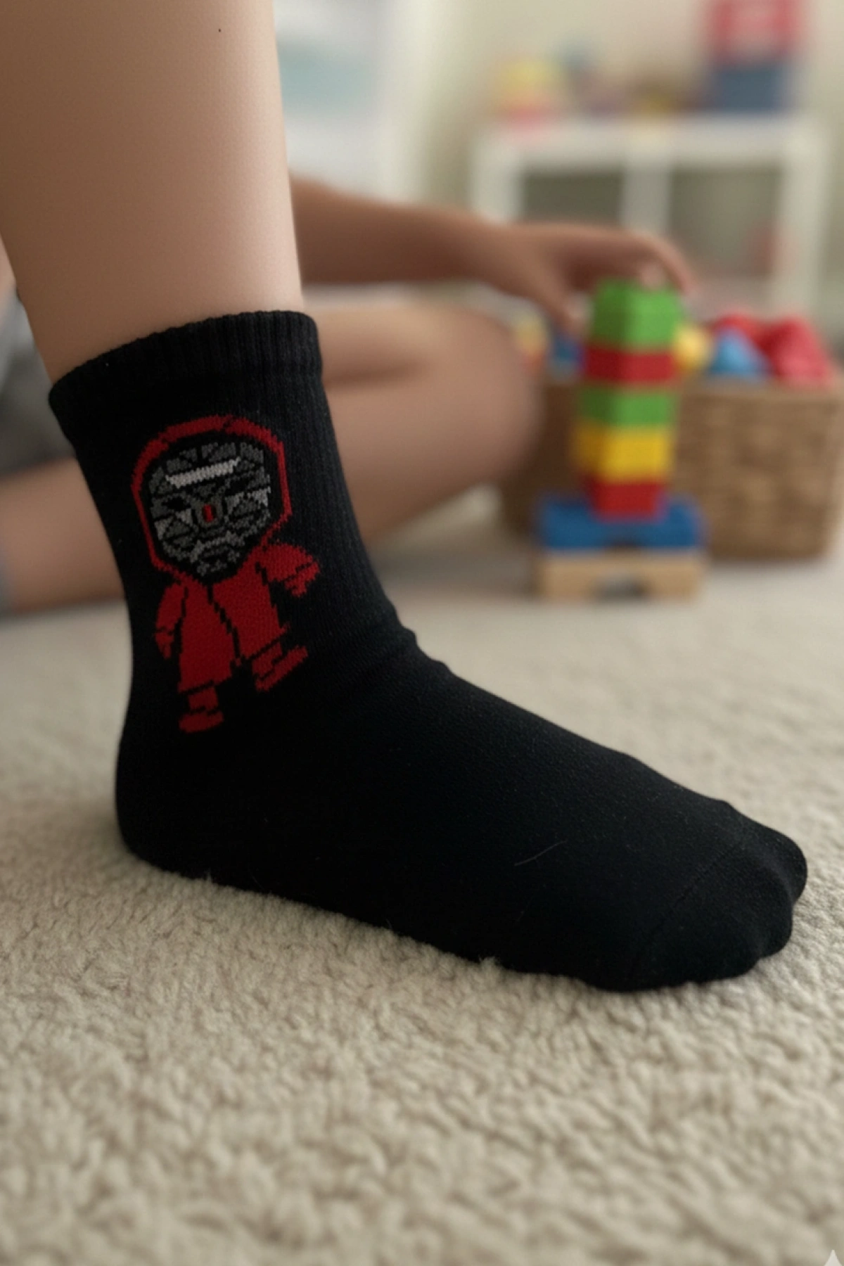 4lü Paket Squid Game Desenli Çocuk Çorabı - Pamuklu Yumuşak Dokulu Çocuk Soket Çorap Seti