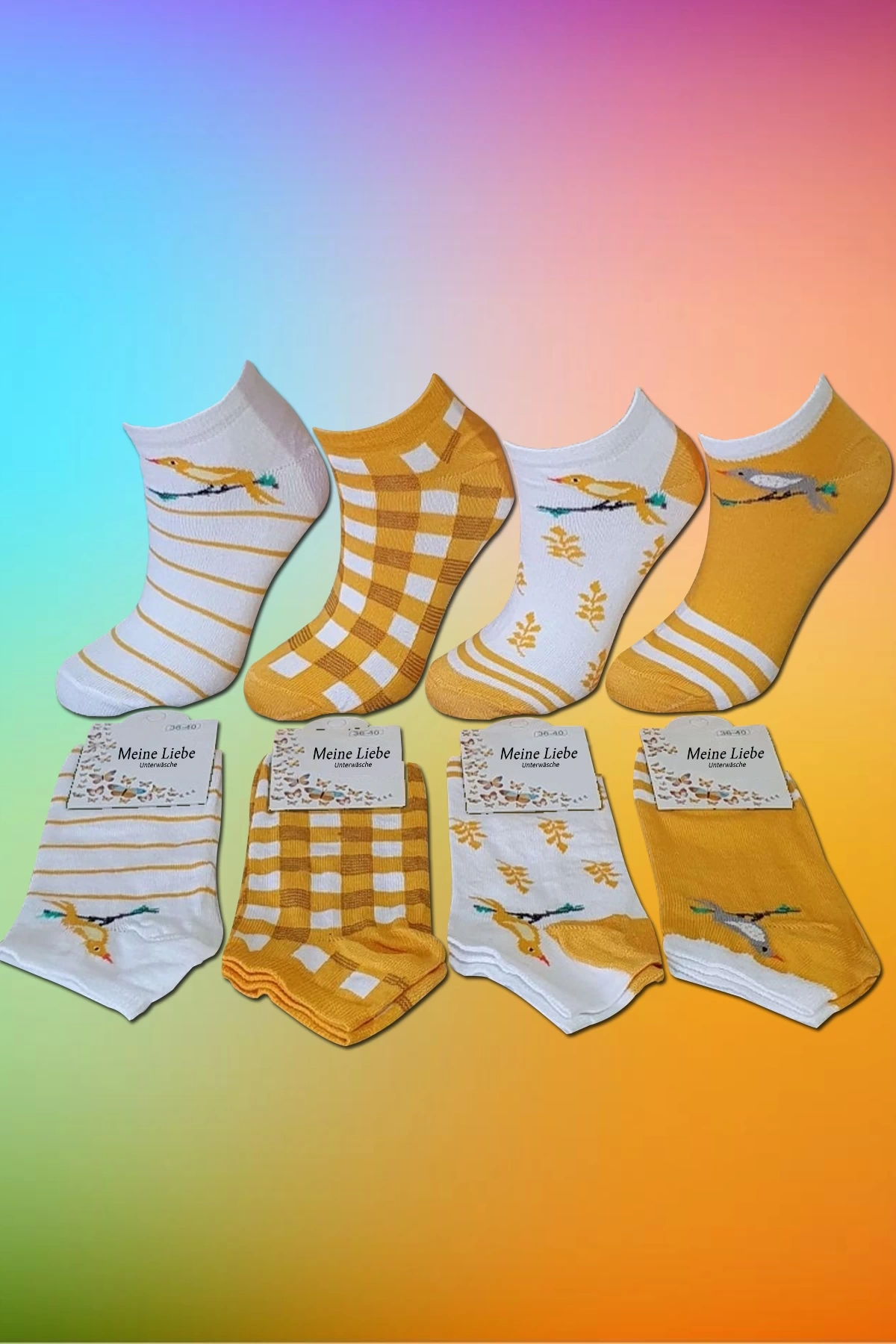 4lü Sweet Birdy Kısa Çorap Koleksiyonu