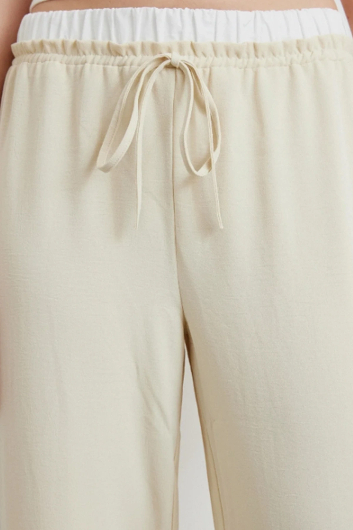 Bel Bantlı Wide Leg Rahat Pantolon