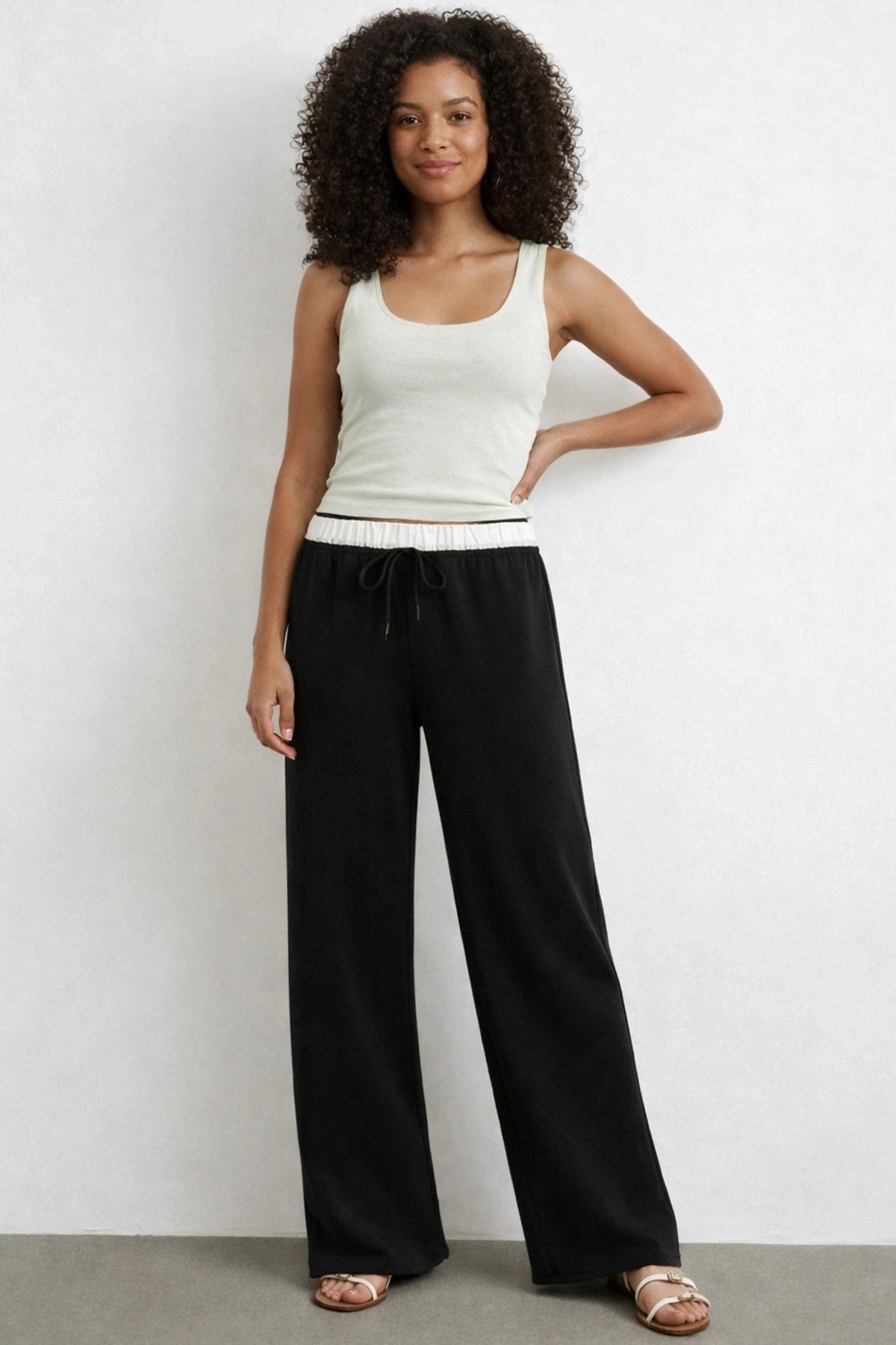 Bel Bantlı Wide Leg Rahat Pantolon