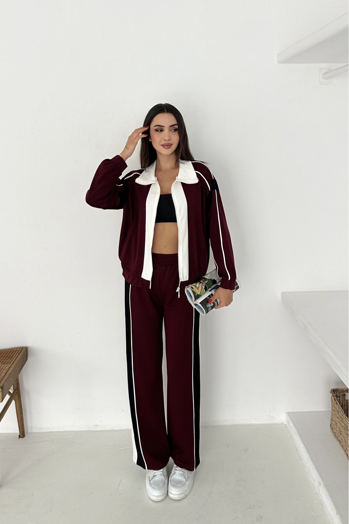 Garnili Fermuarlı Modal Takım