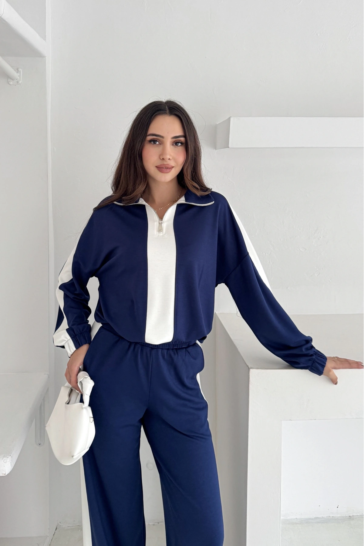 Garnili Yarım Fermuarlı Modal Takım