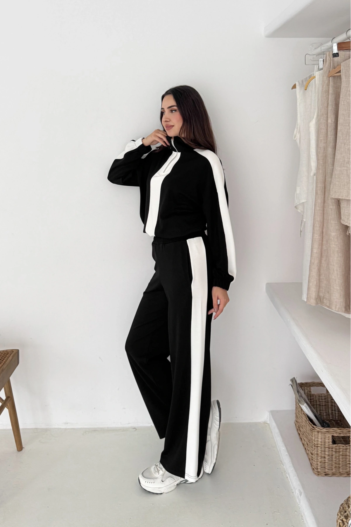 Garnili Yarım Fermuarlı Modal Takım