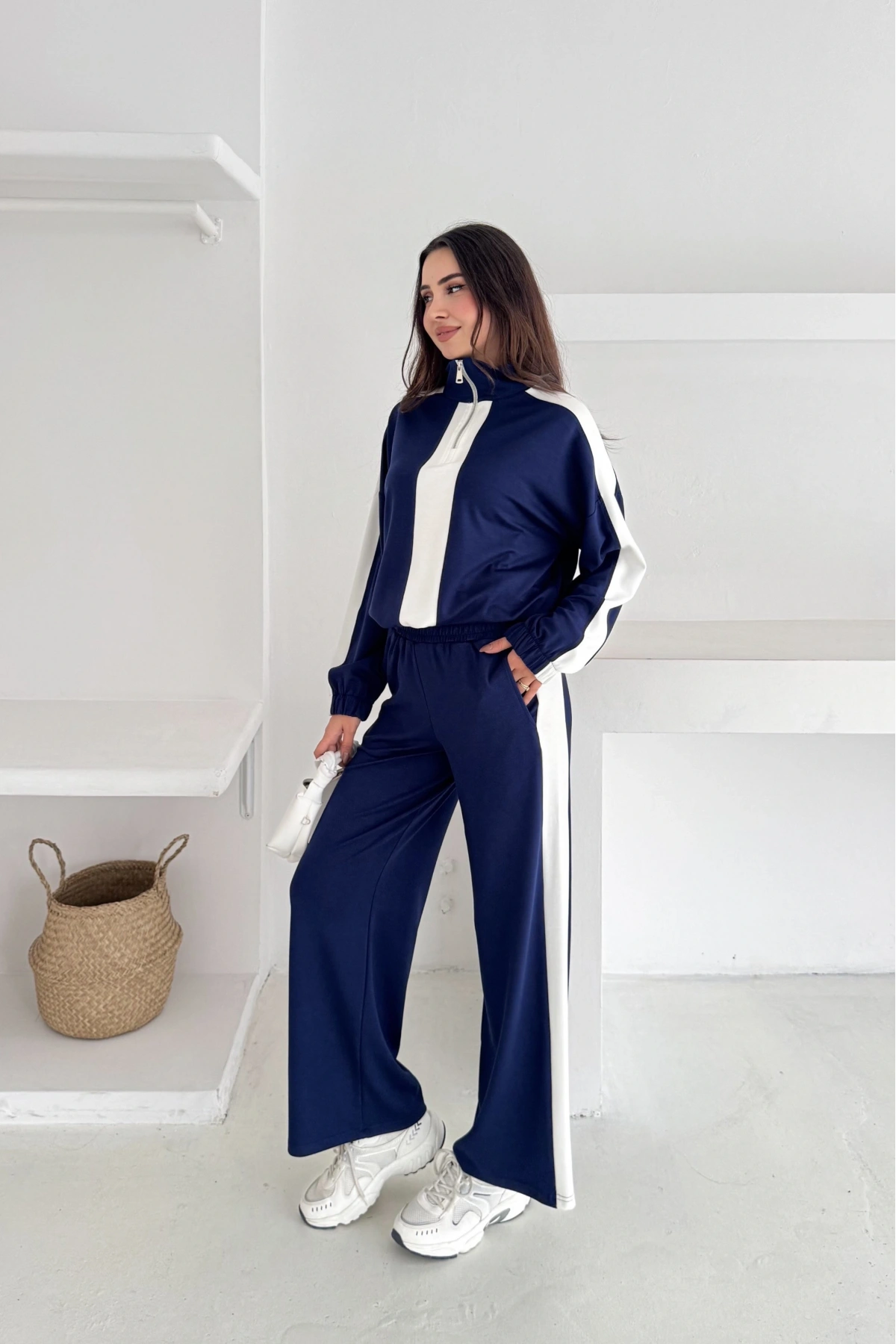 Garnili Yarım Fermuarlı Modal Takım