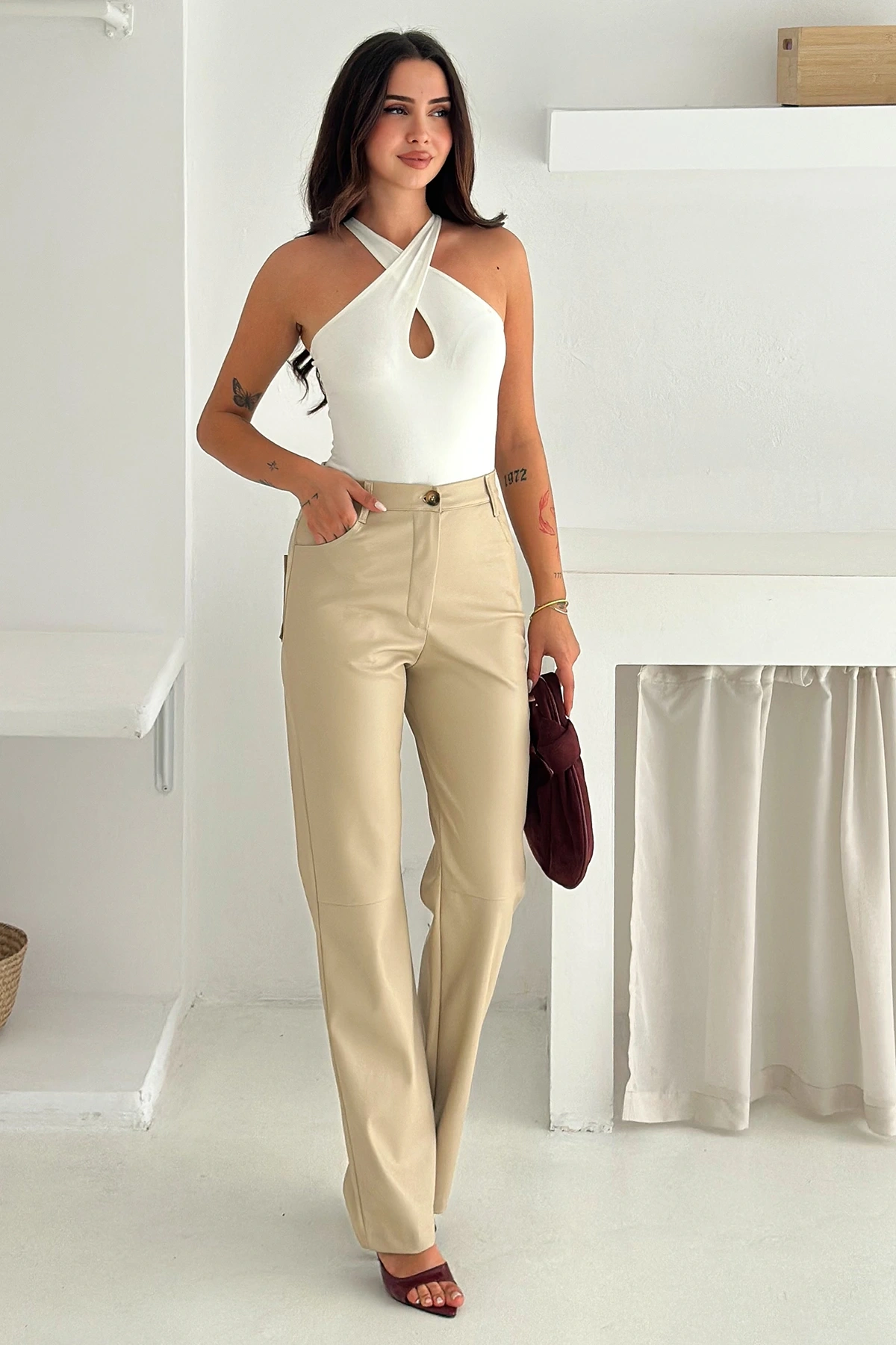 İçi Kadife Deri Pantolon