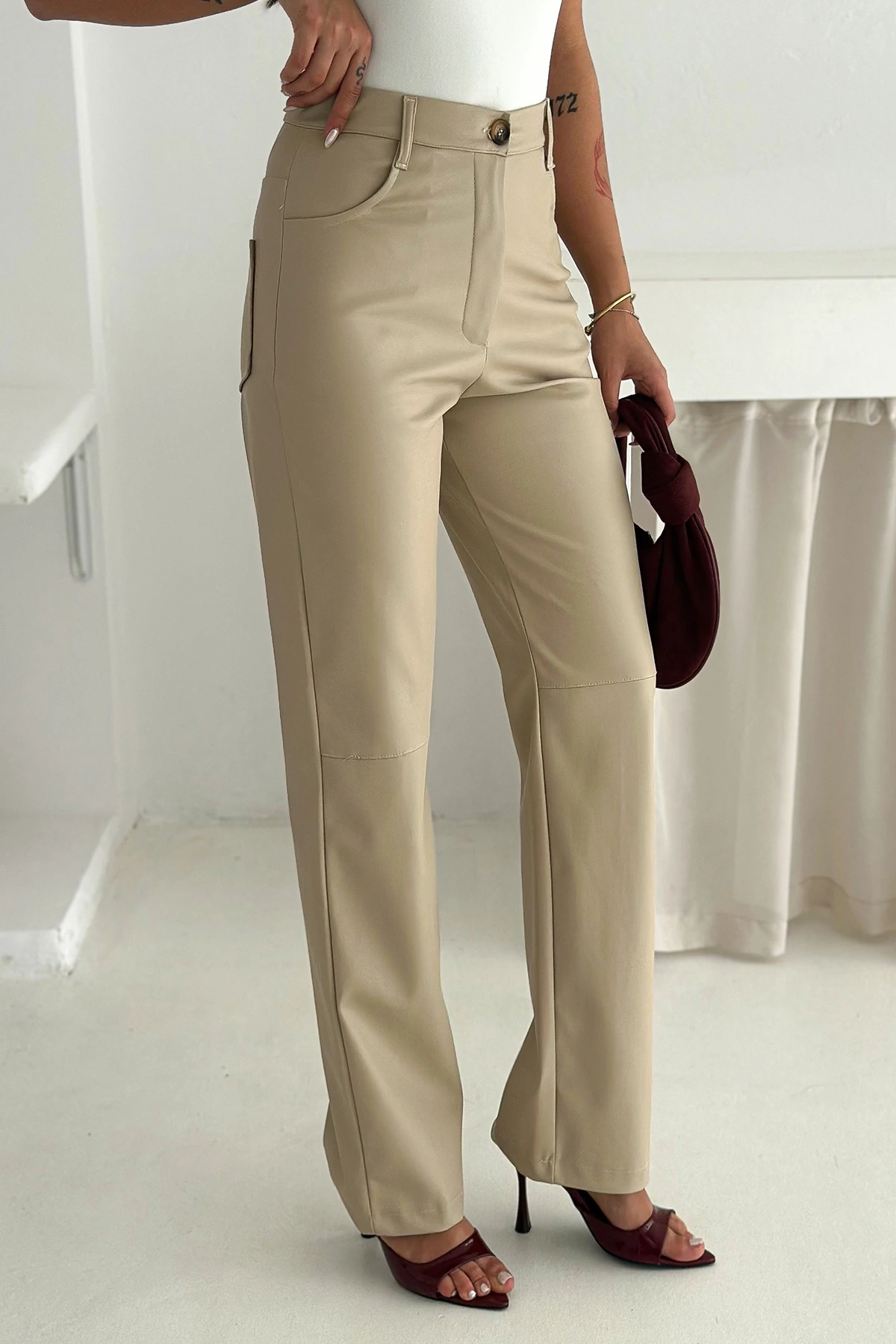 İçi Kadife Deri Pantolon