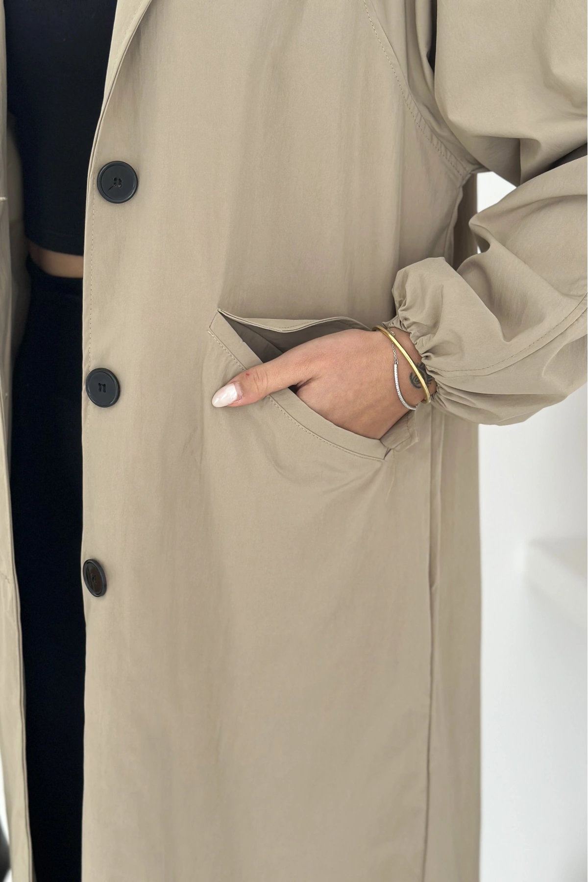 Kadın Astarlı Uzun Trençkot