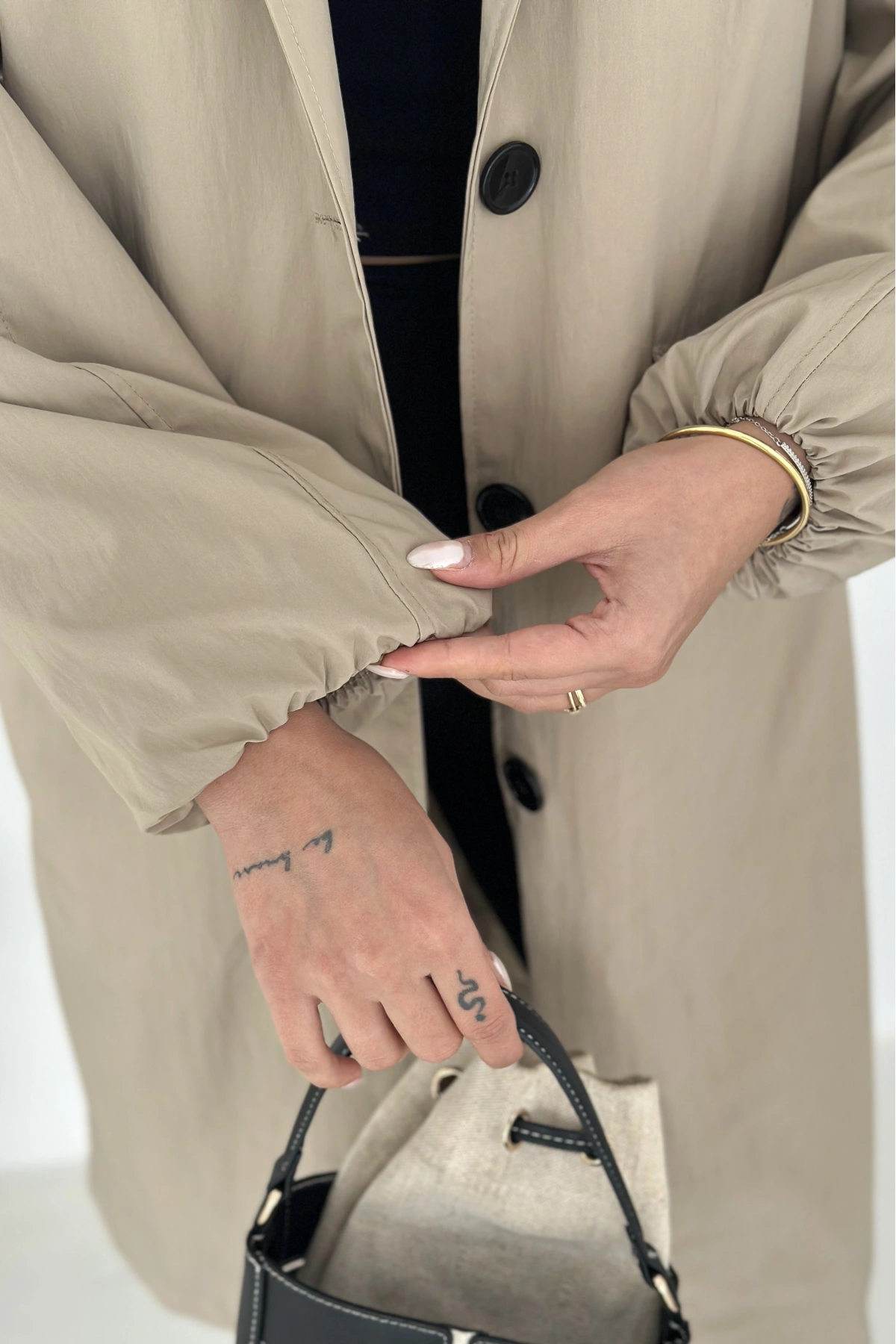 Kadın Astarlı Uzun Trençkot