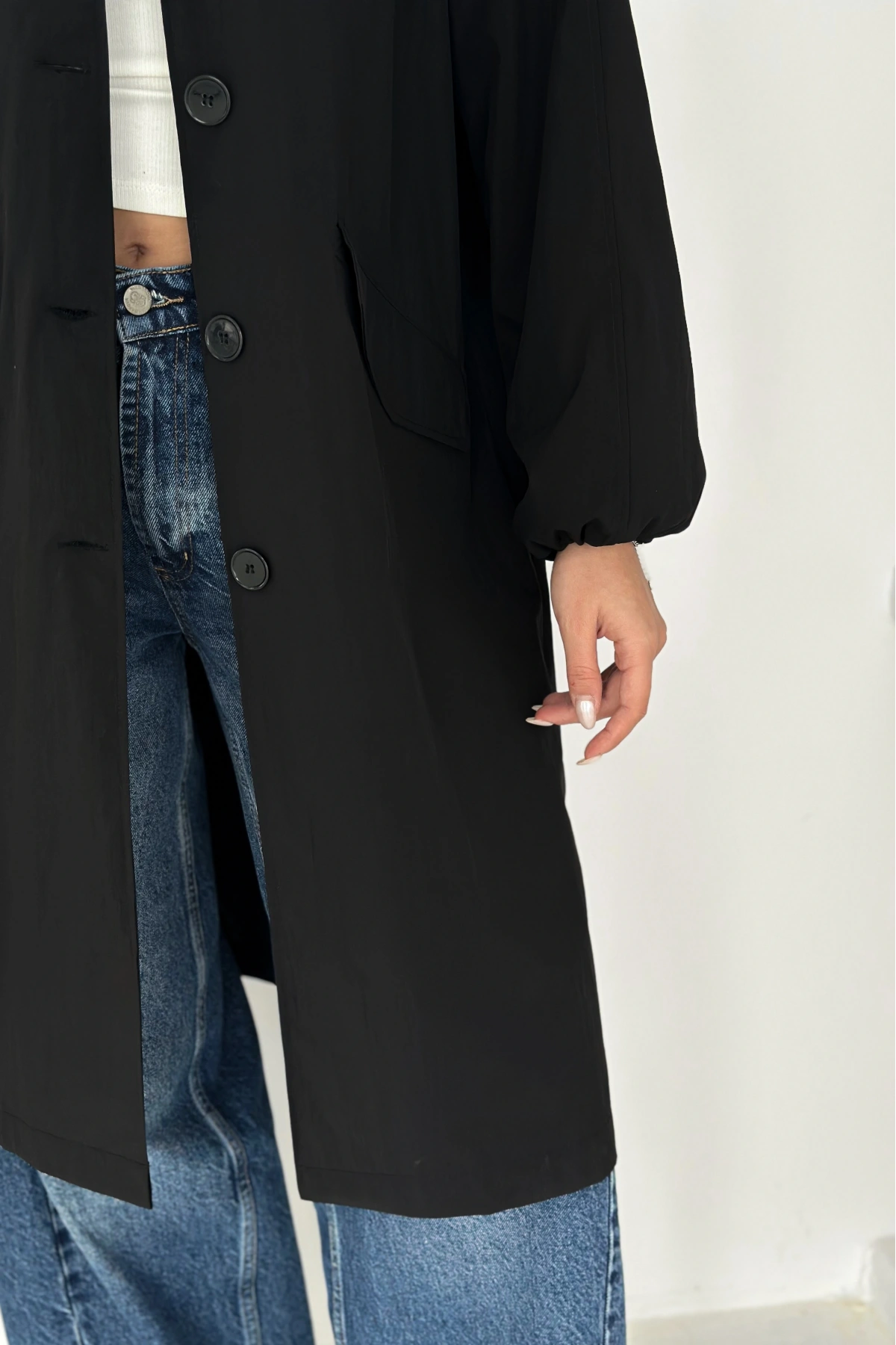 Kadın Astarlı Uzun Trençkot