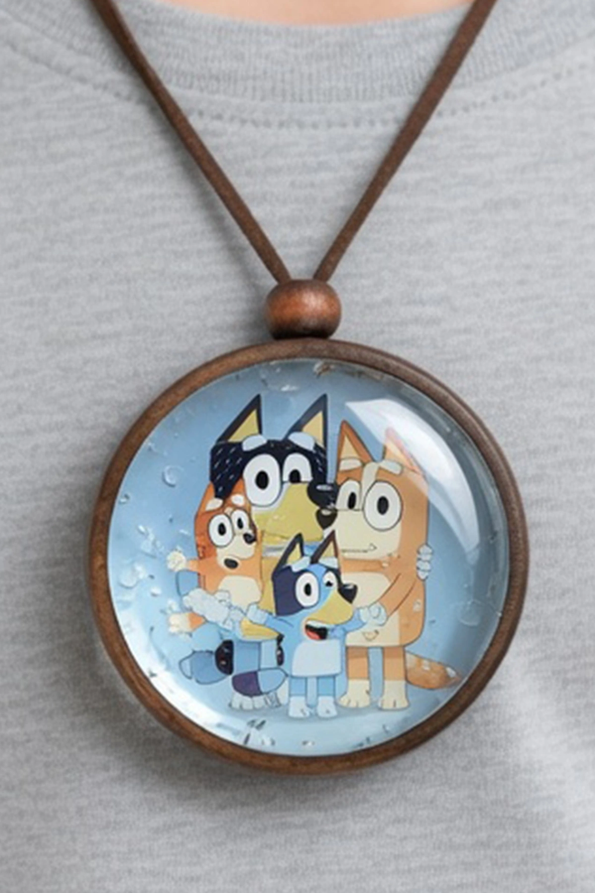 Maun Ahşap Bluey Kolye - 35mm El Yapımı Ayarlanabilir