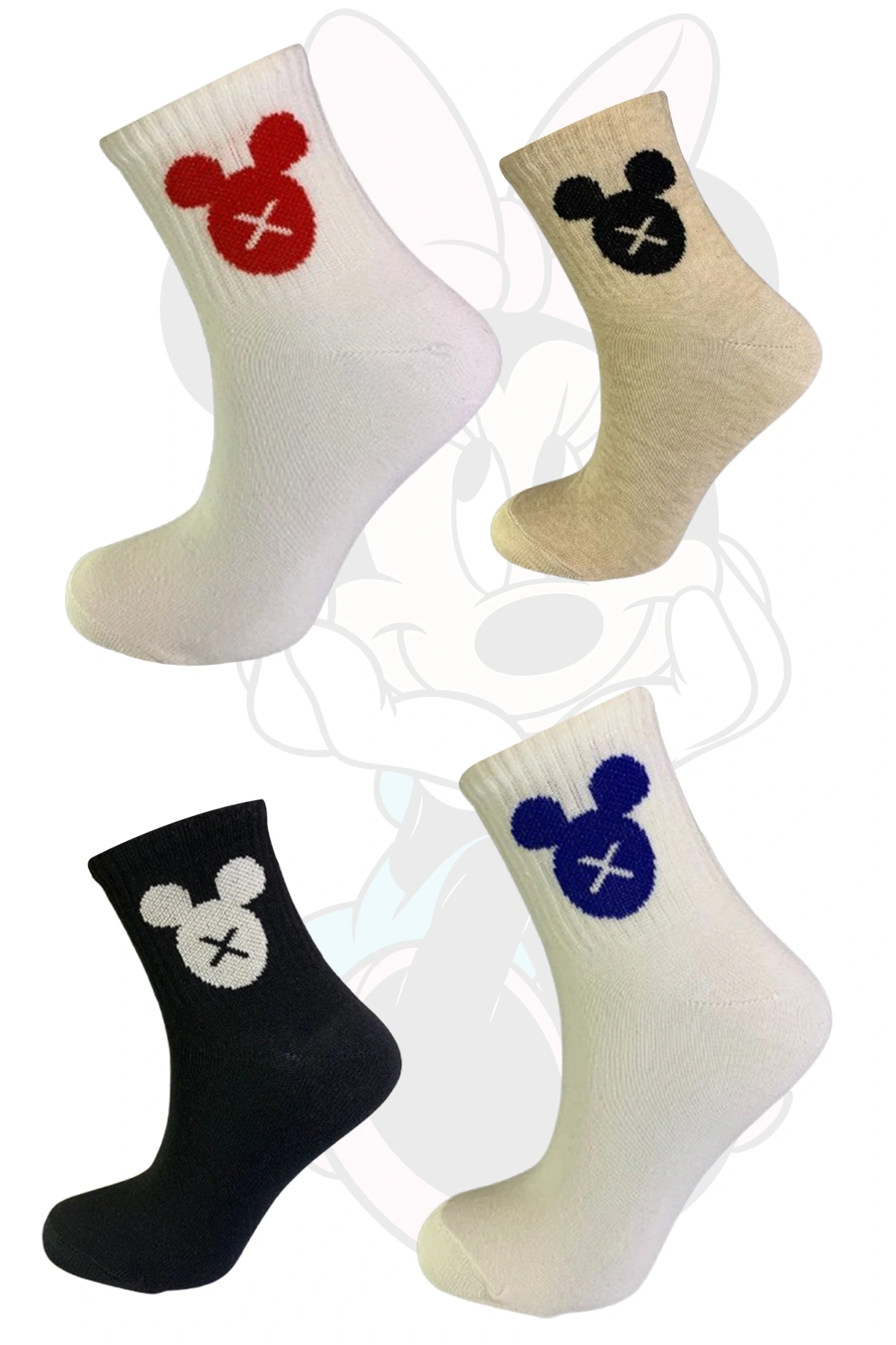 Mouse Karakterli 4Lü Set Kolej Çorap