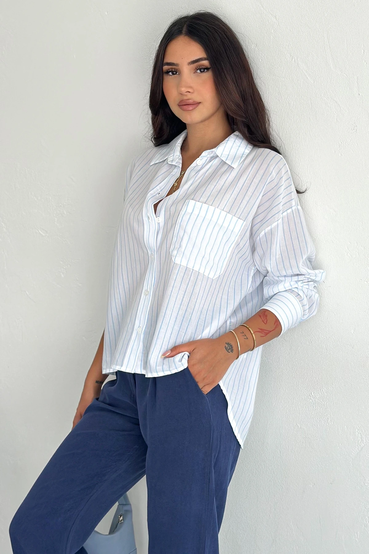 Ocean Breeze Cepli Çizgili Gömlek