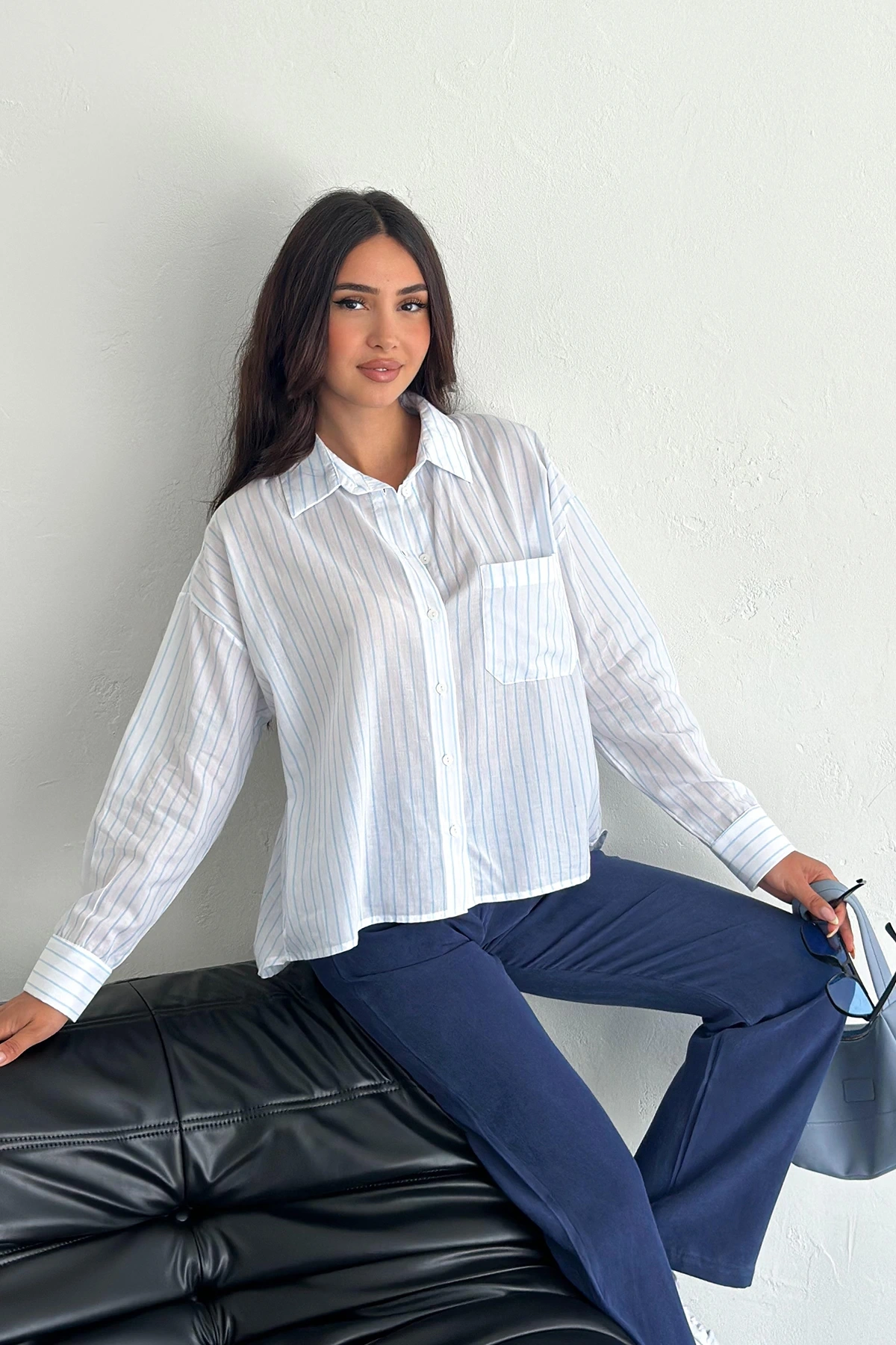 Ocean Breeze Cepli Çizgili Gömlek