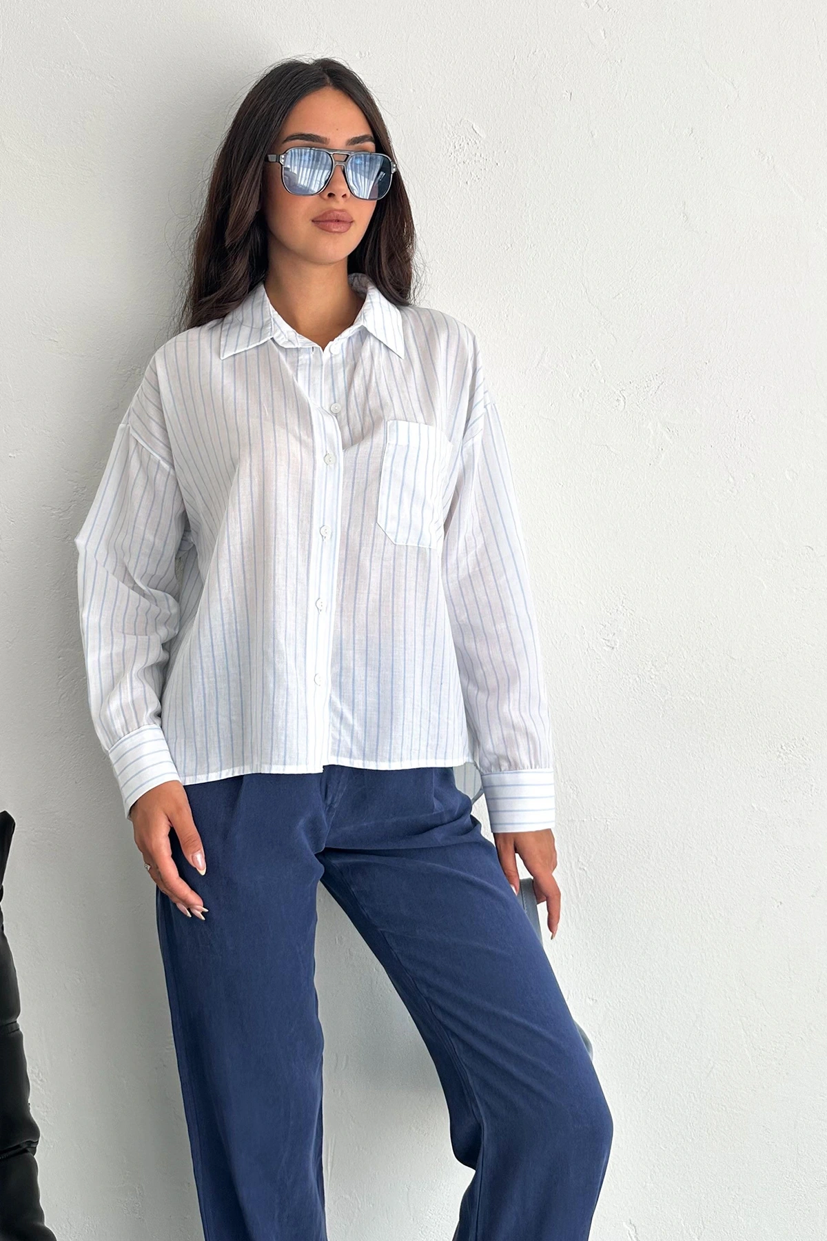 Ocean Breeze Cepli Çizgili Gömlek