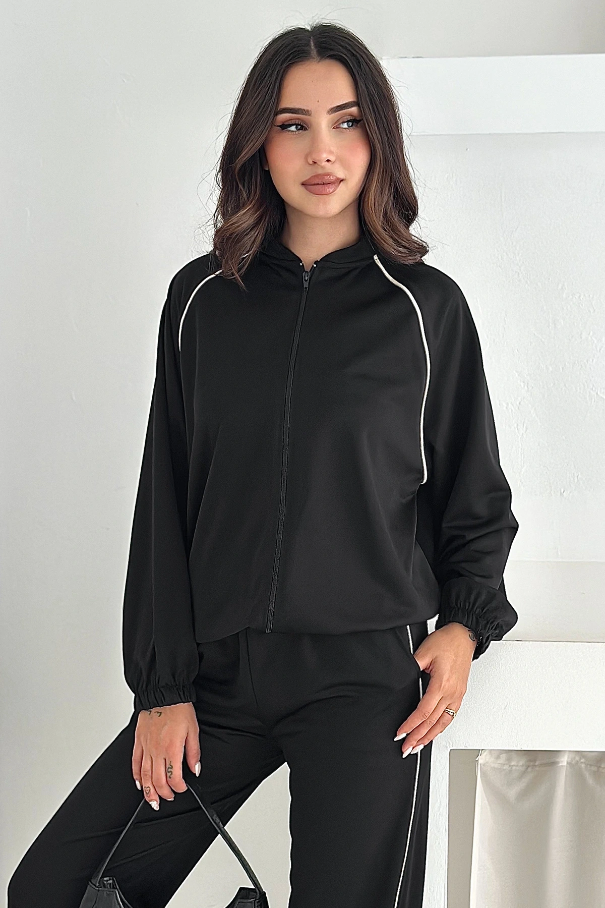 Örme Duble Şerit Detaylı Takım