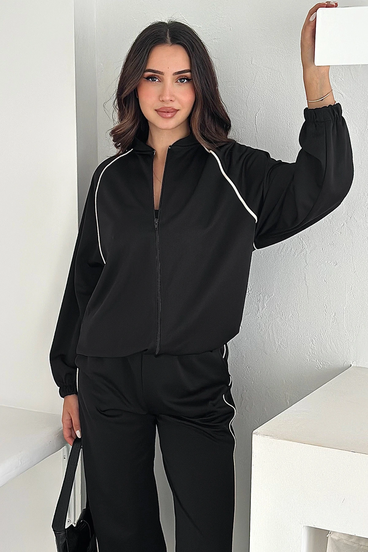 Örme Duble Şerit Detaylı Takım