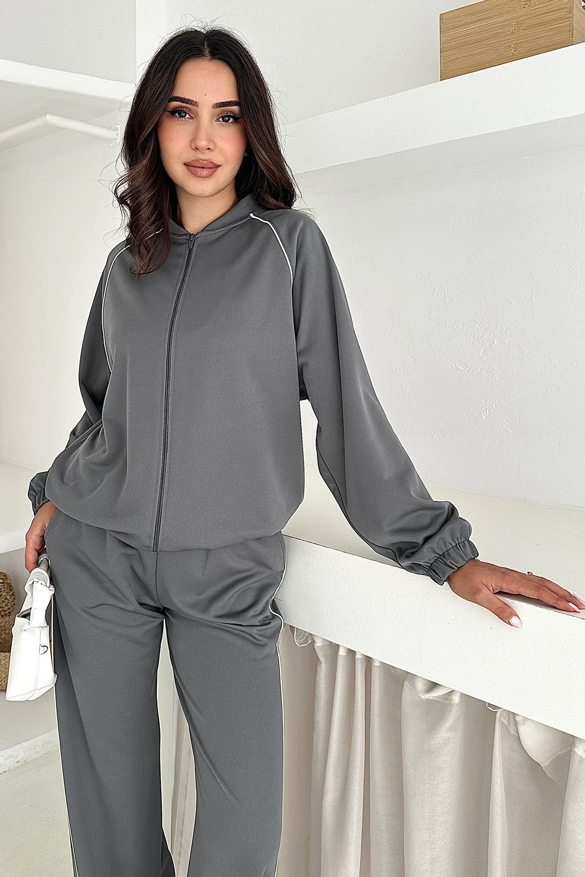 Örme Duble Şerit Detaylı Takım