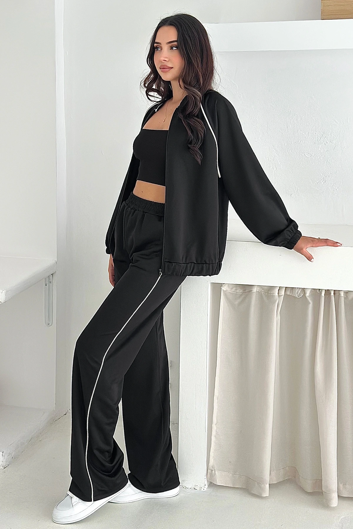 Örme Duble Şerit Detaylı Takım