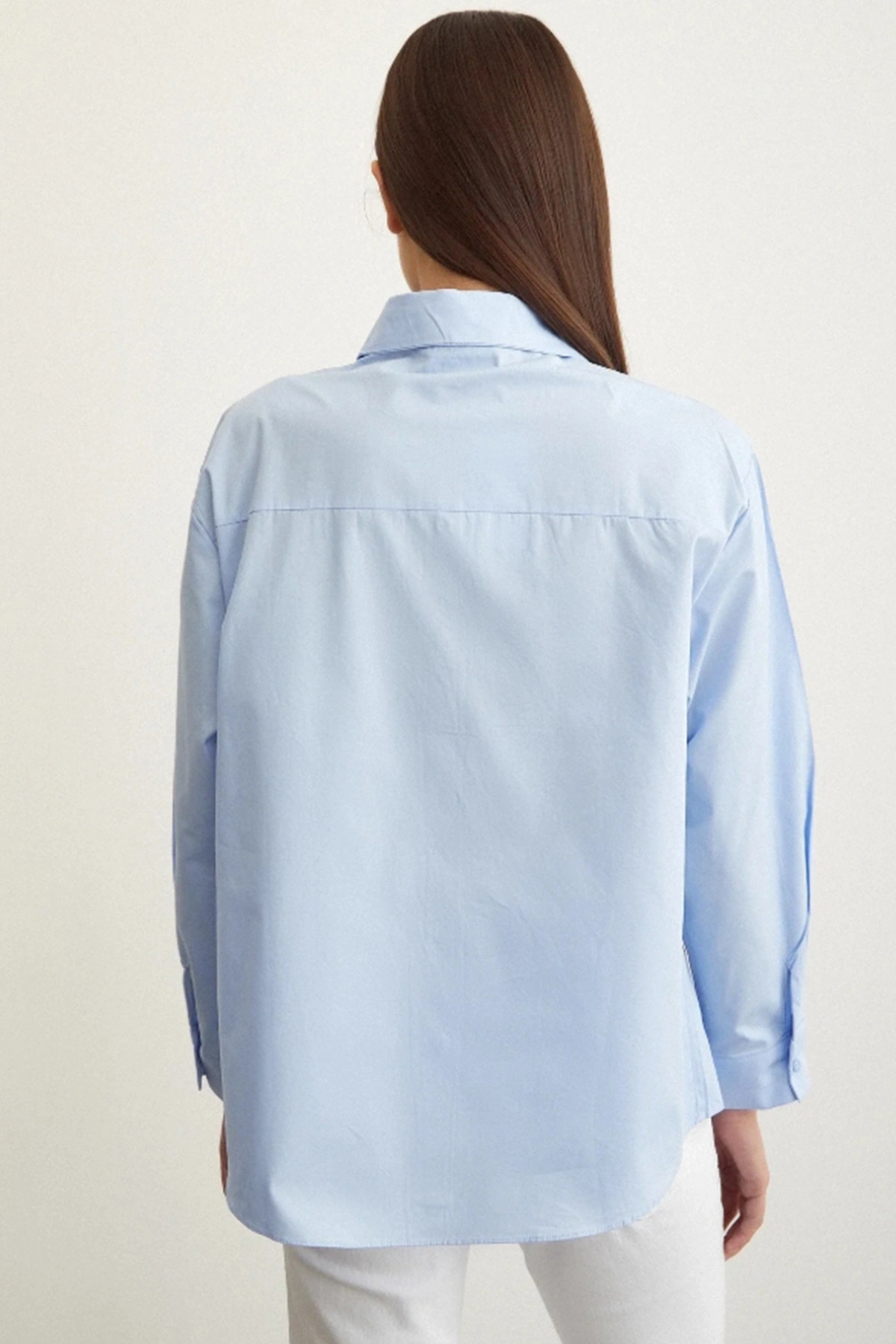 Taş Detaylı Oversize Gömlek
