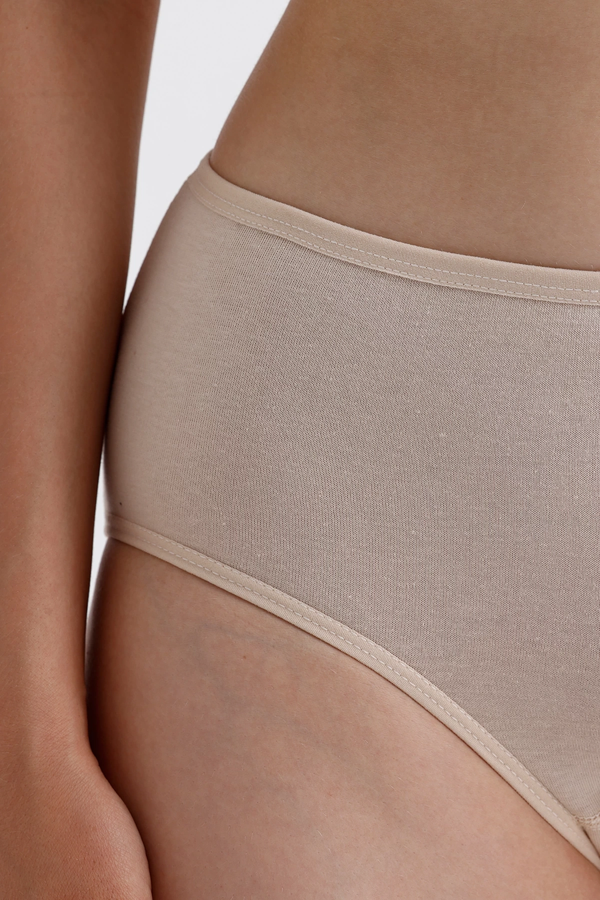 Yüksek Bel Pamuklu 7Li Paket Bato Külot Ten