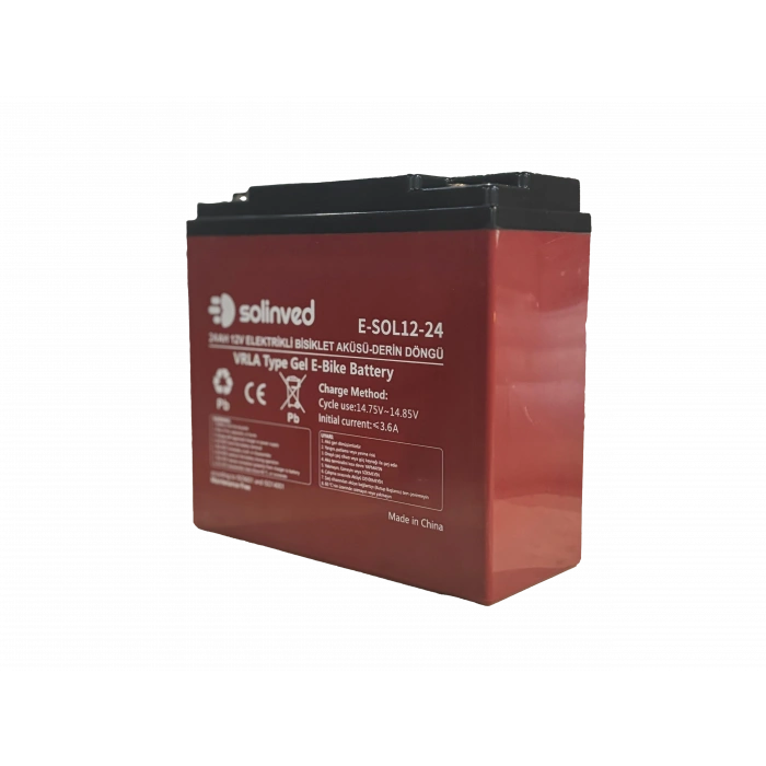 12V 24AH VRLA Type Elektrikli Bisiklet Aküsü  (Premium)