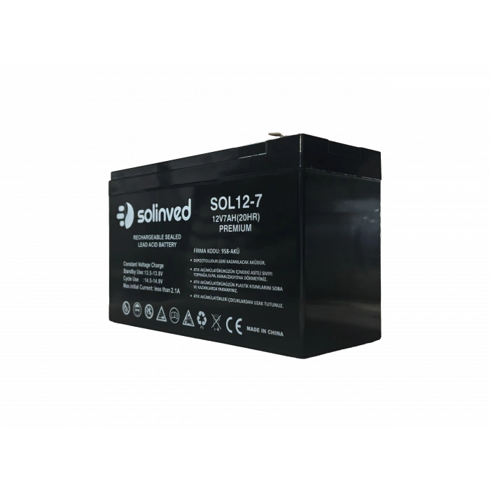 12V 7 AH Ups Ve Alarm Aküsü (Premium)