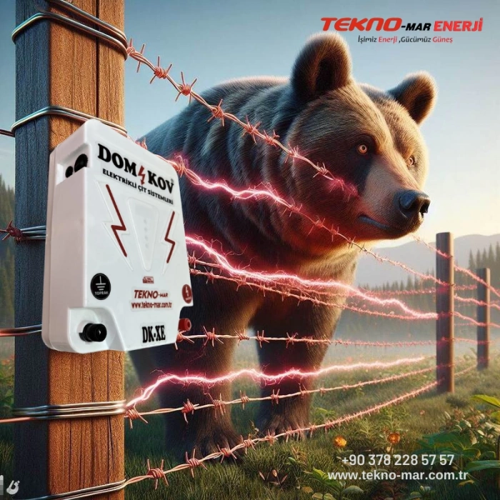 DOM-KOV Domuz Ayı Kovucu Set - Elektrikli Çit Sistemi - Güneş Panelli Set