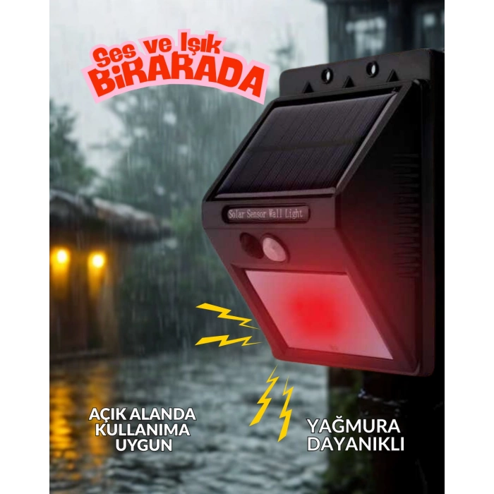 Domuz Kovucu Ayı Kovucu Işıklı Sesli Güneş Enerjili Sensörlü Solar Gece Gündüz Modlu Domuz Kovar Ayı Kovar