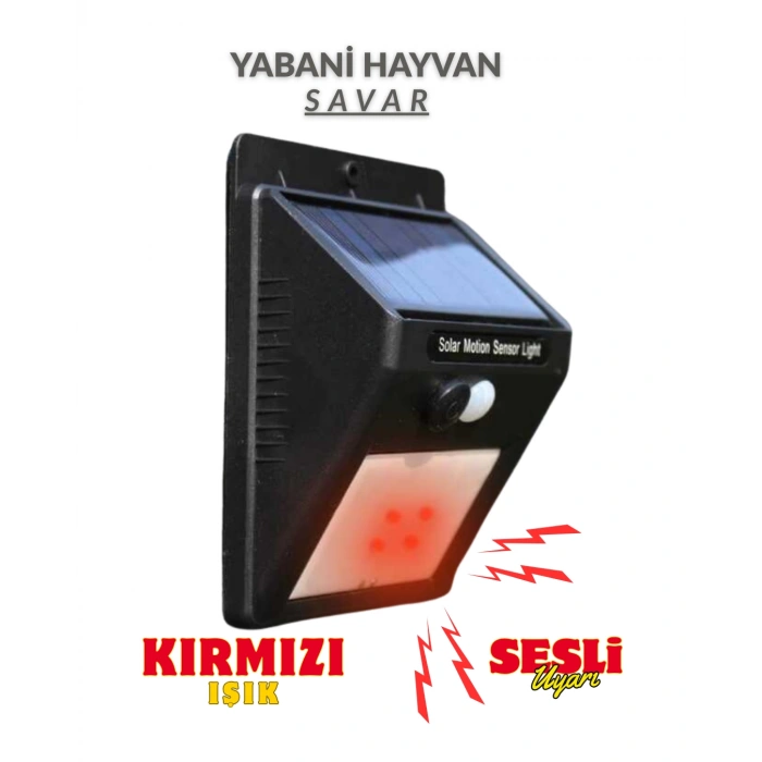 Domuz Kovucu Ayı Kovucu Işıklı Sesli Güneş Enerjili Sensörlü Solar Gece Gündüz Modlu Domuz Kovar Ayı Kovar