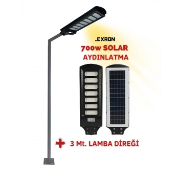 700W SOLAR AYDINLATMA LAMBASI DİREKLİ