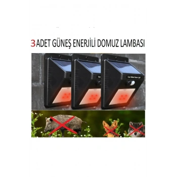 DOMUZ KOVUCU GÜNEŞ ENERJİLİ SENSÖRLÜ İNFRARED IŞIK 3LÜ SET