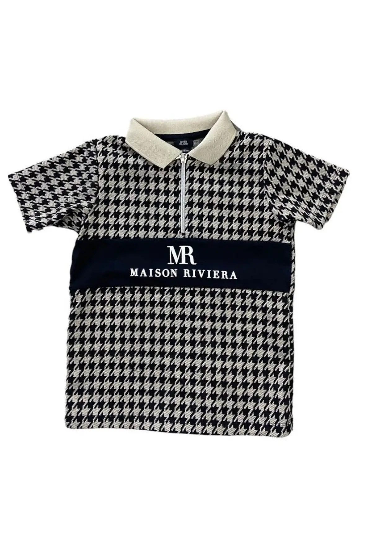 Erkek Çocuk Ekose Fermuarlı Polo Yaka Tişört