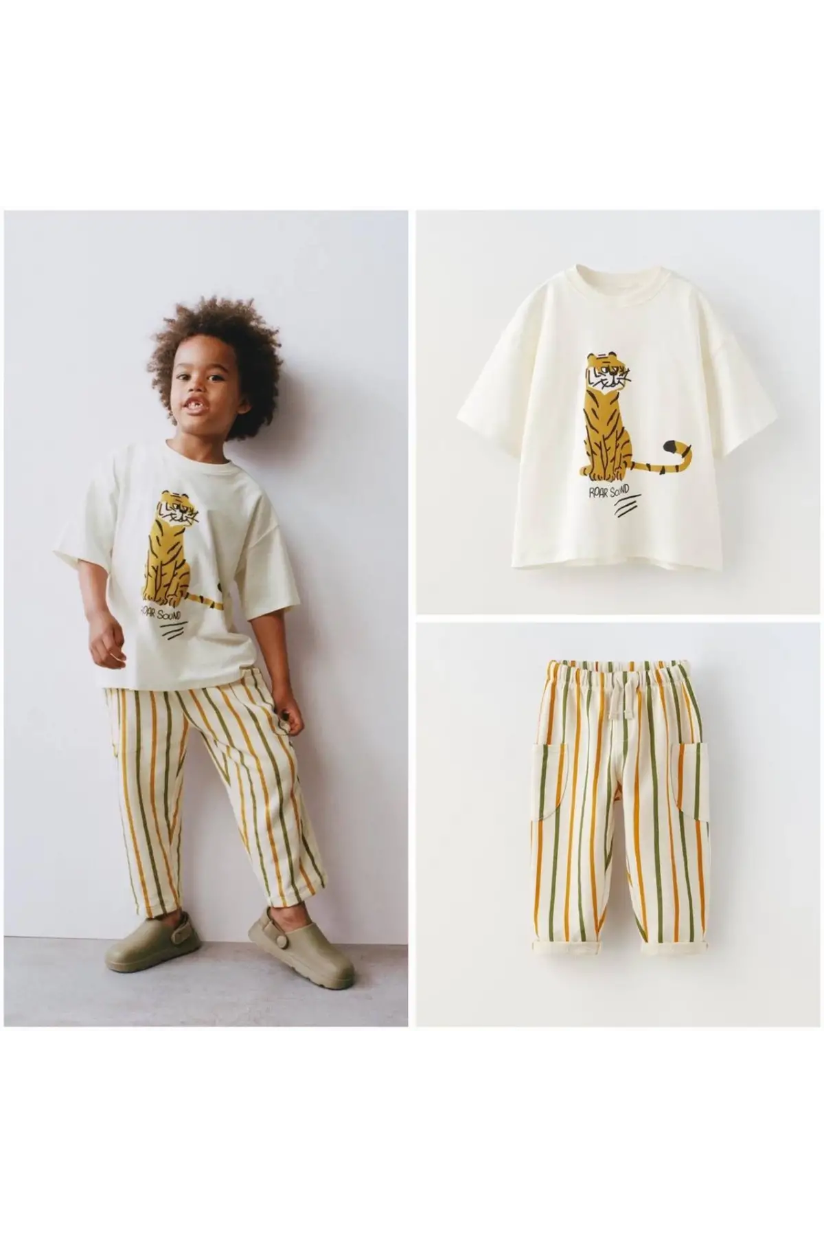 Erkek Çocuk Kaplan Baskılı İnce Alt-Üst Takım