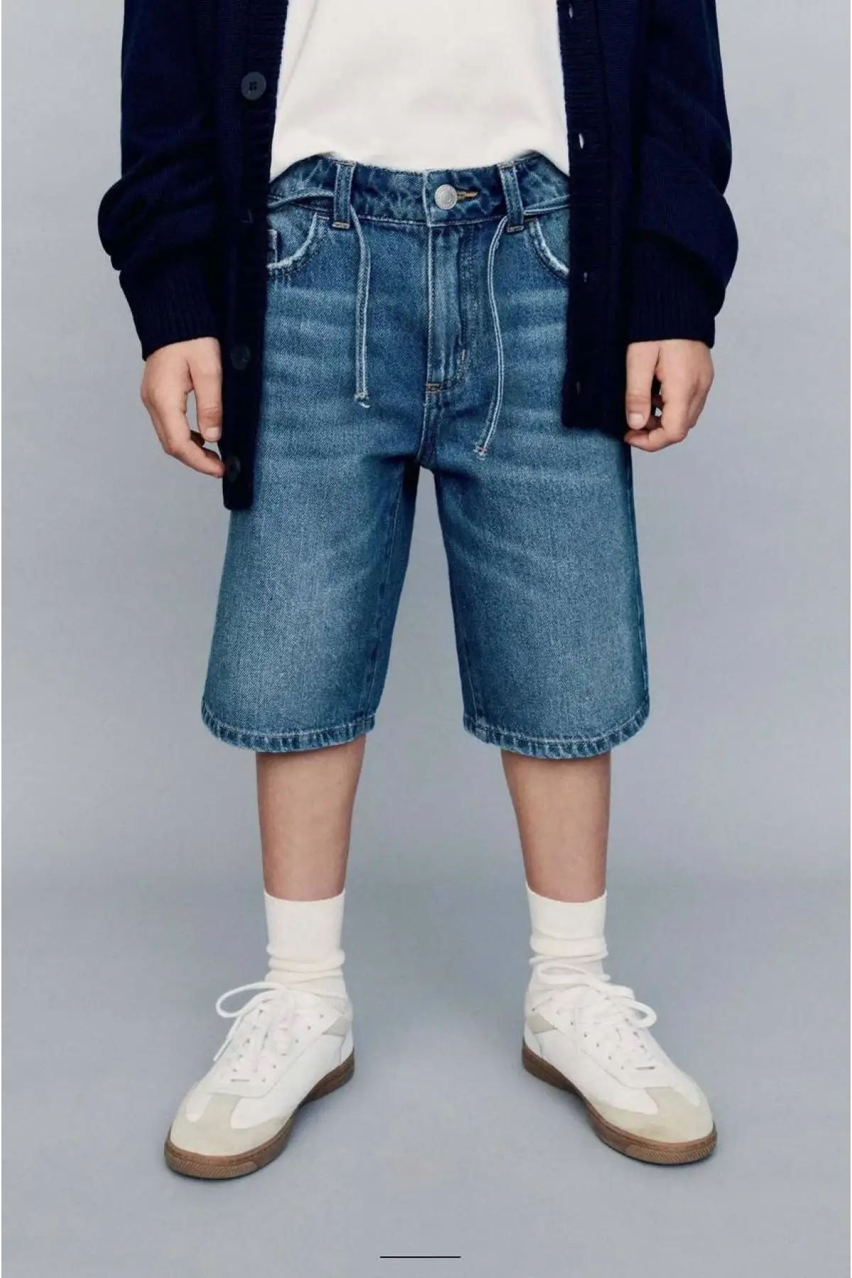 Erkek Çocuk İp Detaylı Kot Şort