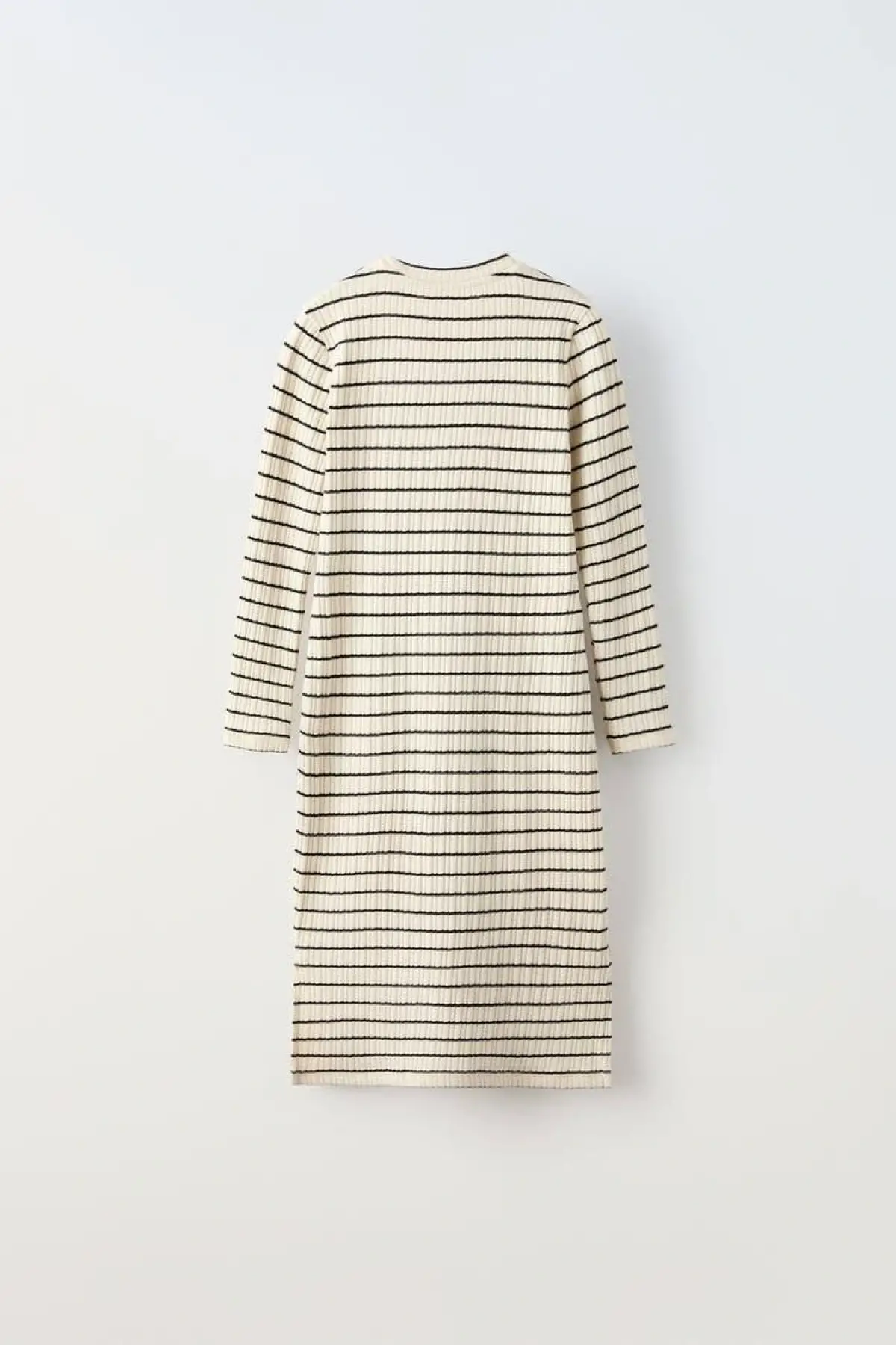 Kız Çocuk Çizgili Krem Triko ELbise