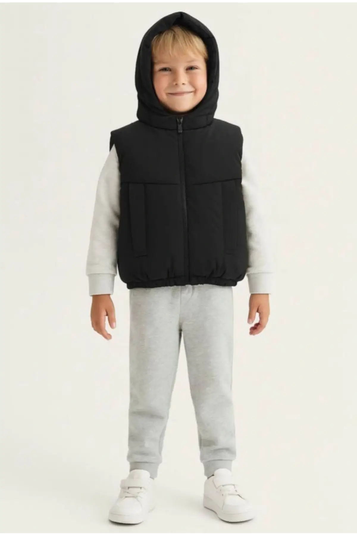 Unisex Çocuk Kapüşonlu Şişme Yelek