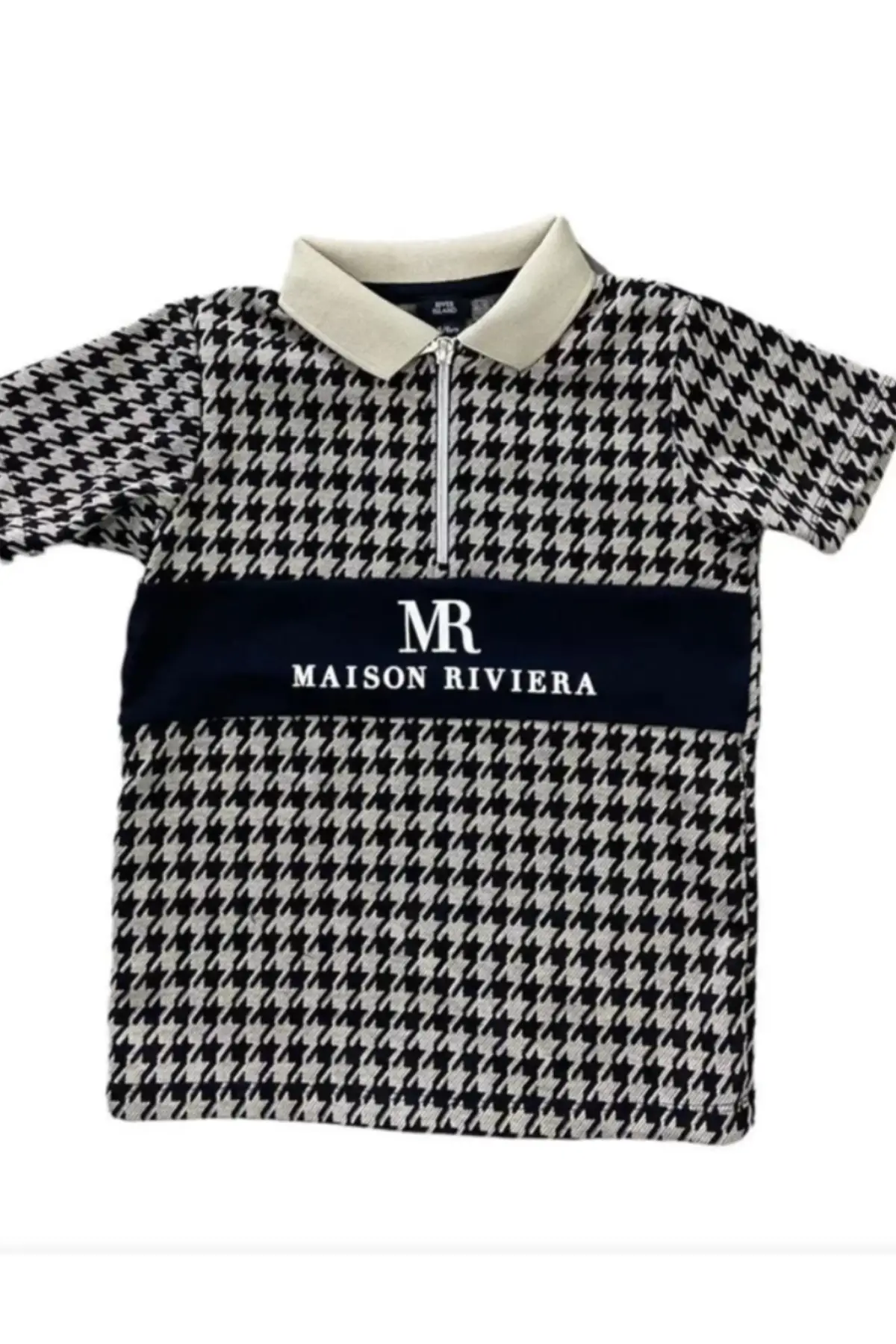 Erkek Çocuk Ekose Fermuarlı Polo Yaka Tişört