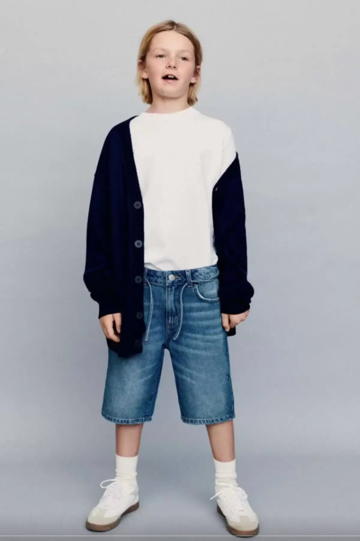 Erkek Çocuk İp Detaylı Kot Şort