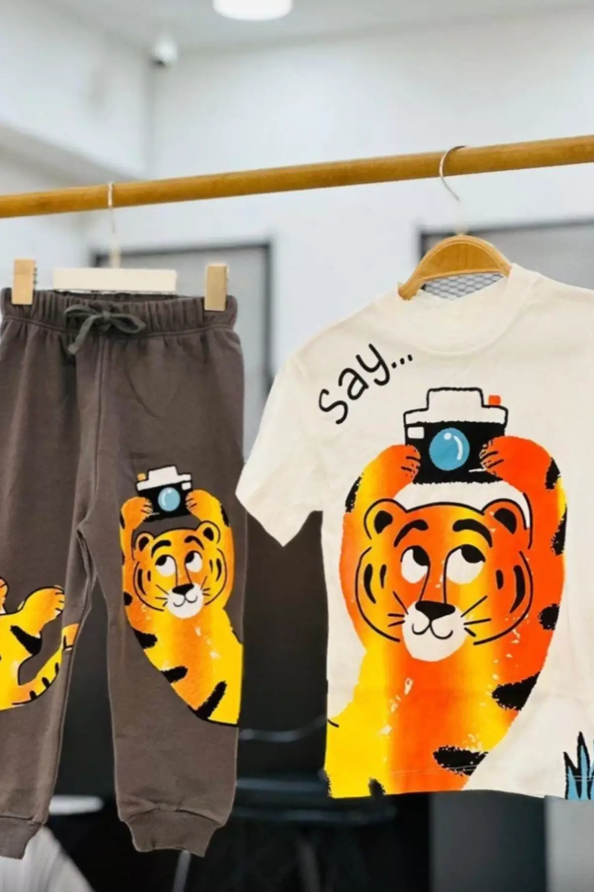 Erkek Çocuk Kaplan Baskılı Yazlık İkili Takım