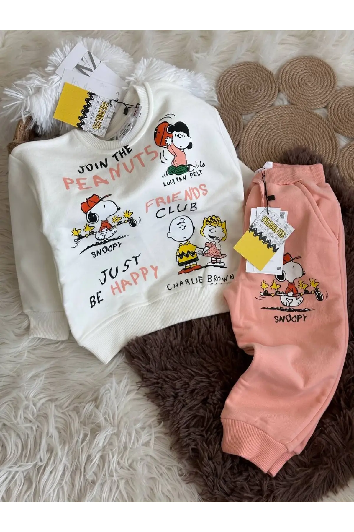 Peanuts Baskılı Uzun Kollu Alt-Üst İkili Takım