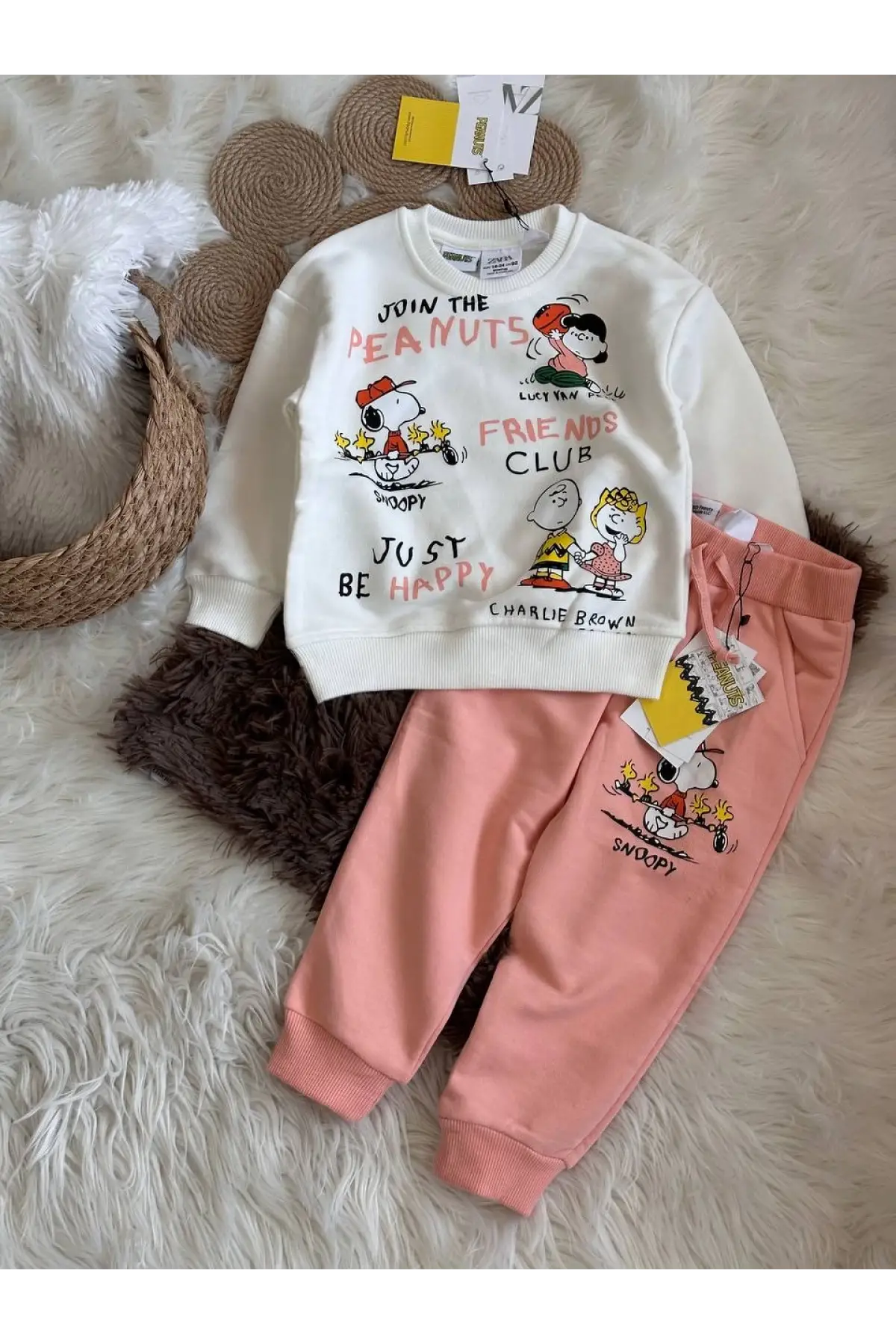 Peanuts Baskılı Uzun Kollu Alt-Üst İkili Takım