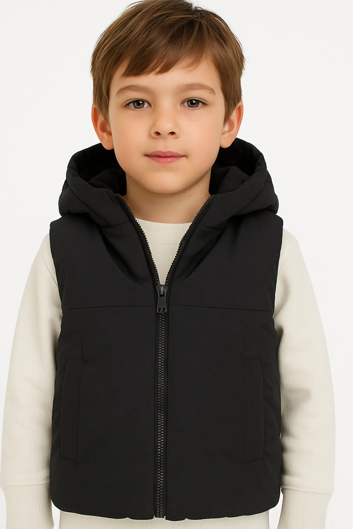 Unisex Çocuk Kapüşonlu Şişme Yelek