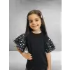 Kız Çocuk Pullu Siyah Bluz