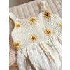 Kız Çocuk Papatya Desenli Yazlık Elbise