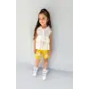 Kız Çocuk Gömlekli Sarı Şortlu Takım