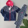 Kız Çocuk Kapüşonlu Lacivert Takım