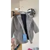 Kız Çocuk Gri Kışlık Peluş Mont
