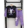 Kız Çocuk Kuromi Baskılı %100 Pamuk Mor Takım